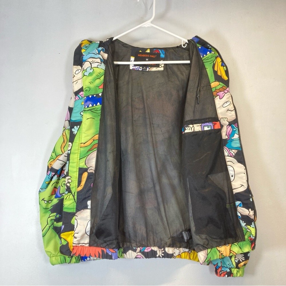 Members Only Rugrats Jacket Mens M Nickelodeon Full Zip Hooded AOP Cartoon - Picture 3 of 16